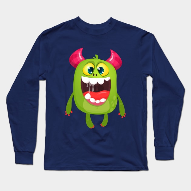 Cartoon monster charcter Long Sleeve T-Shirt by drawkman